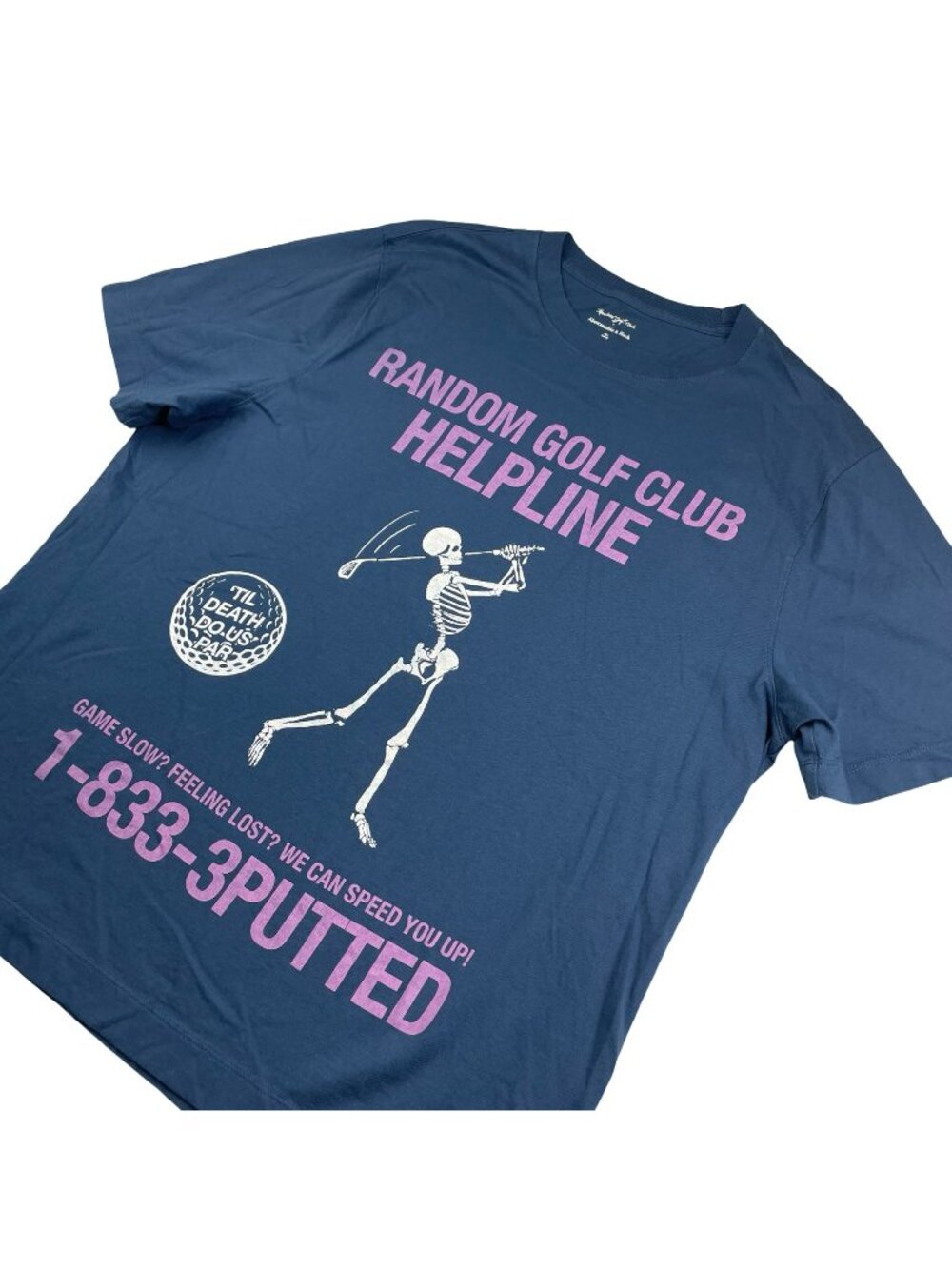 Random Golf Club x Abercrombie & Fitch Men's 100% Cotton S/S T-Shirt Blue • XL